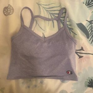 lilac champion crop sports tank